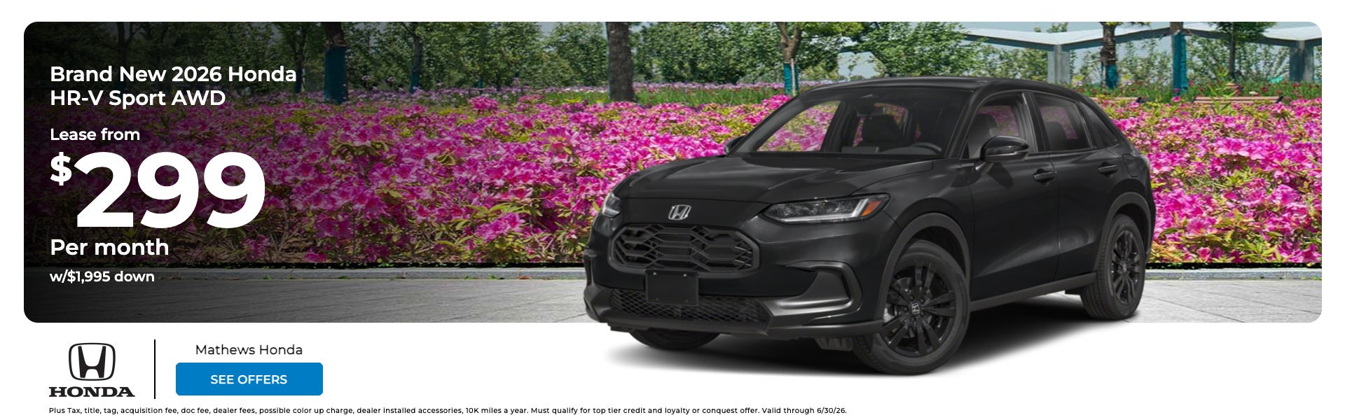 Brand New 2026 Honda HR-V Sport AWD